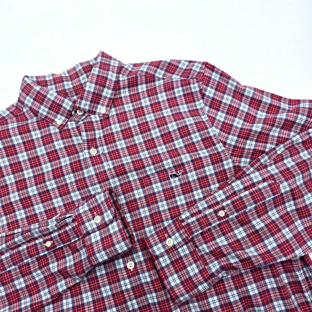 Vineyard Vines by Shep & Ian Classic Fit Tucker Shirt Red Blue Plaid Button Down